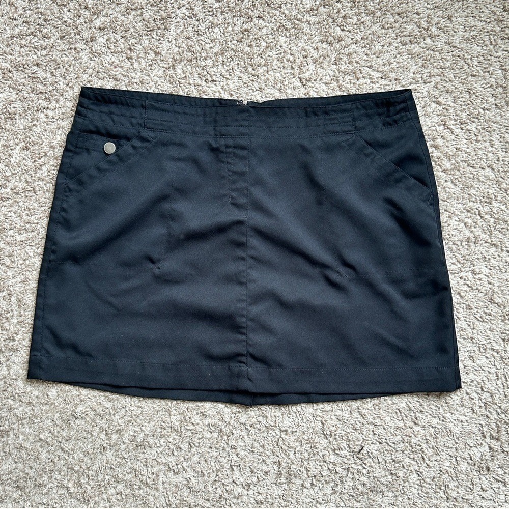 PGA Tour I Black Golf Skort Athletic Tennis Skirt with Built-in Shorts I Size‎ L